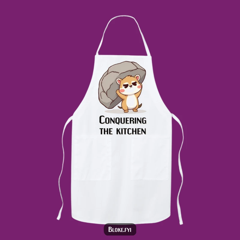 Funny Boulder Lift Apron - Kitchen Funny Gift for Strong Cooks