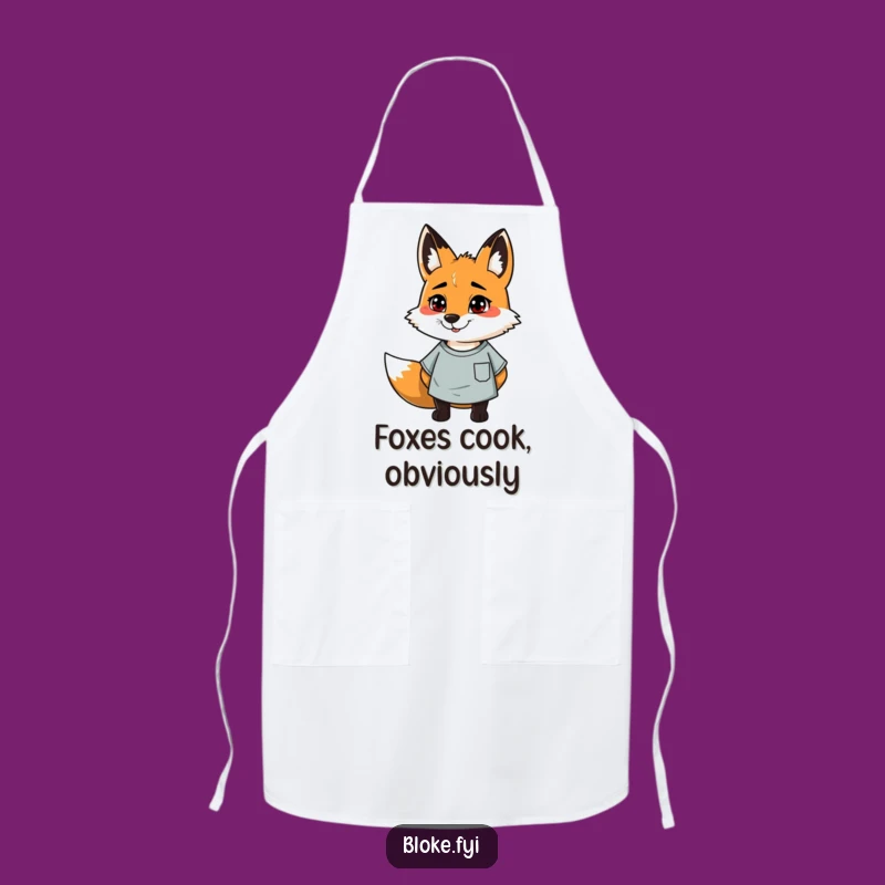 Funny Fox Apron: Chef Scruffy Fox Casual Kitchen Fun