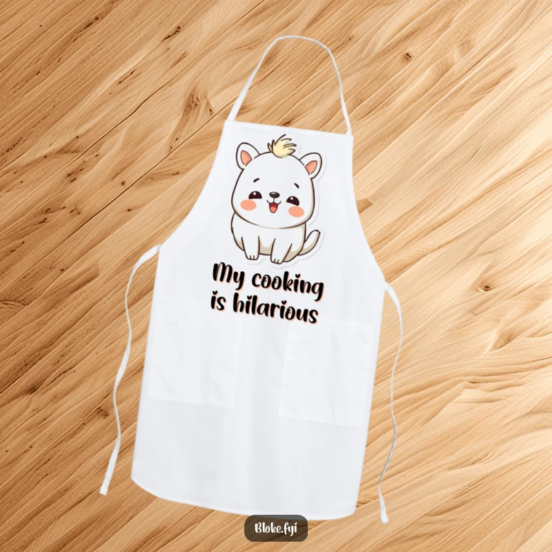 Funny Apron: A charmingly rough animal drawing is depicted mid-laugh, adding fun and humor to kitchen tasks.
