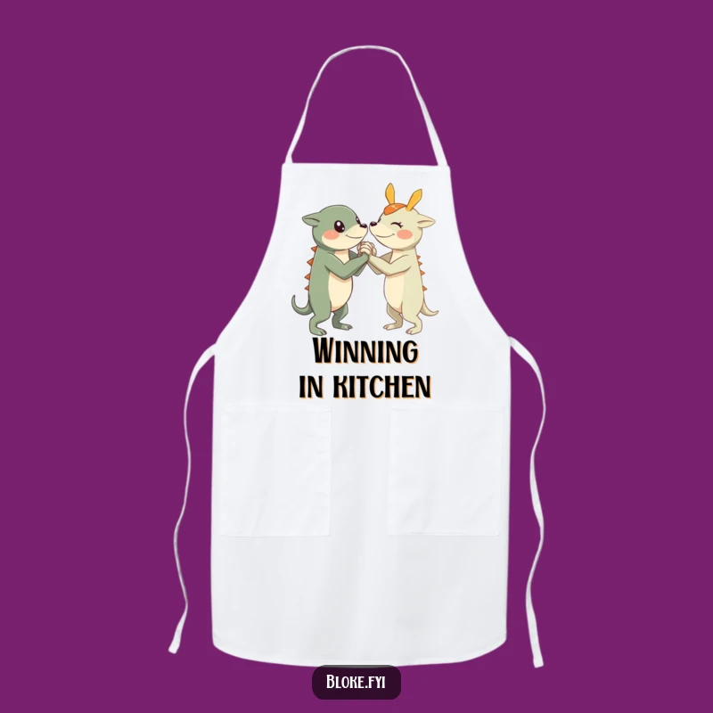 Funny Arm Wrestle Creature Apron: Cook with Competitive Flair