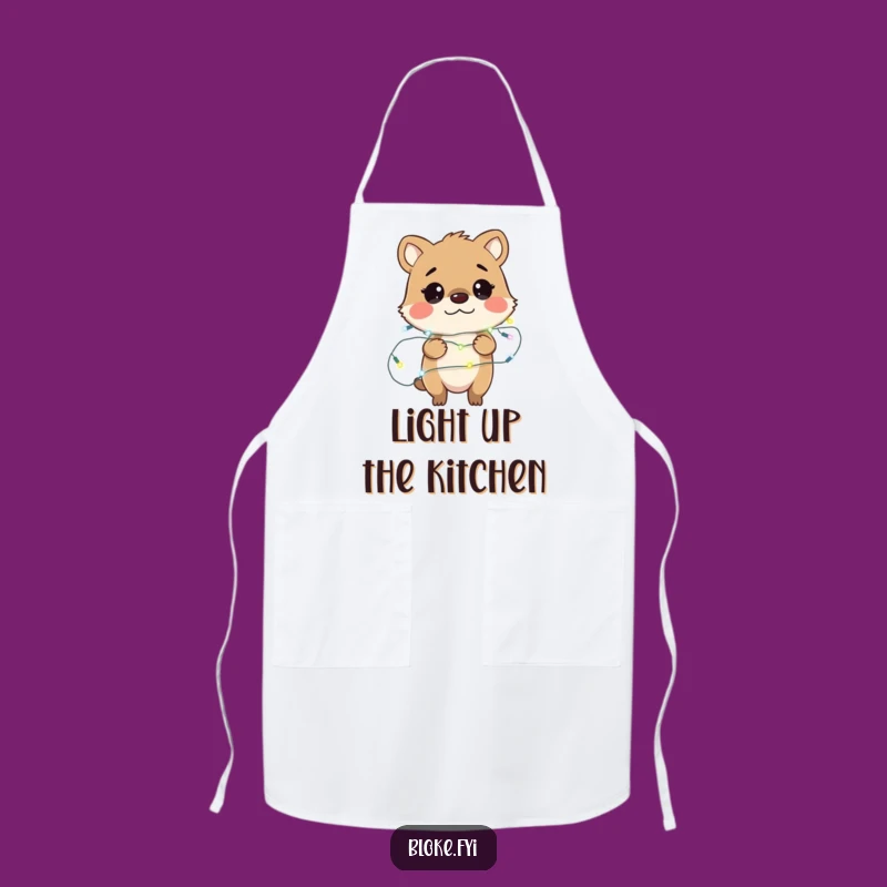 Funny Bewildered Animal Fairy Lights Apron - Chef's Hilarious Kitchen Gift