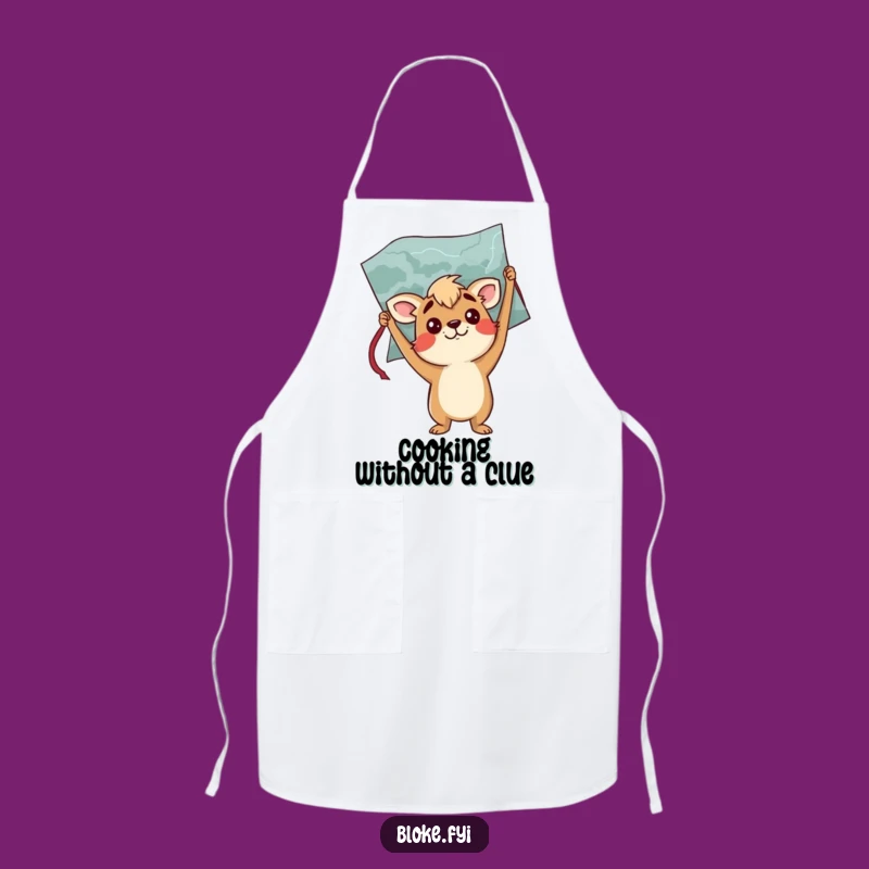 Funny Confused Map Bloke Animal Apron - Cook with Humorous Guidance
