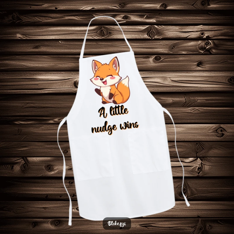 Funny Fox Apron: A laughing fox playfully nudges, adding a humorous and functional touch to kitchen activities.