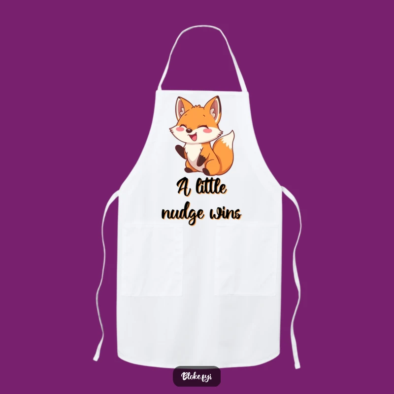 Funny Fox Apron: Cook with Comedy, Playful Nudge, Humorous Kitchen Gift