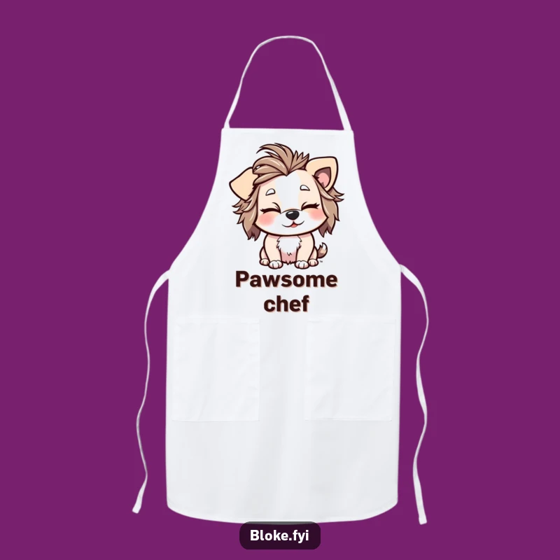 Funny Winking Dog Apron: Playful Chef, Messy Style, Kitchen Gift!