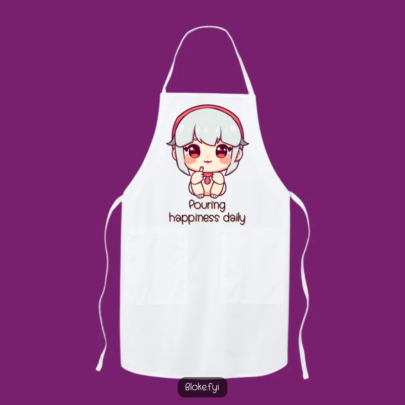 Funny Apron: Amiable Character Offers Pint - Perfect Humorous Kitchen Gift