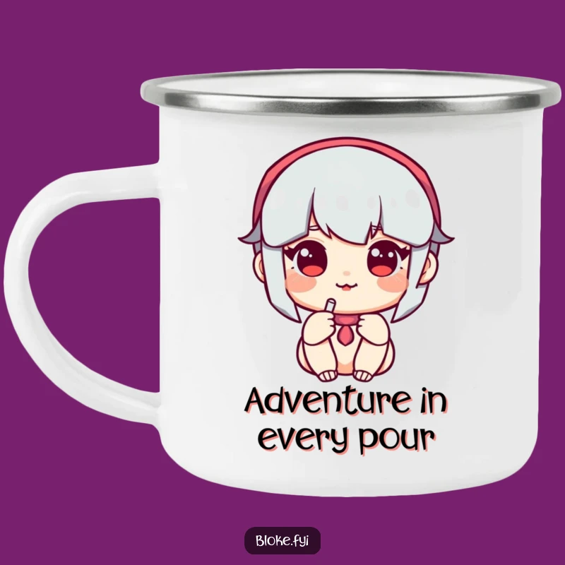 Funny Camping Mug: Amiable Character Offers Pint - Outdoor Humor Gift