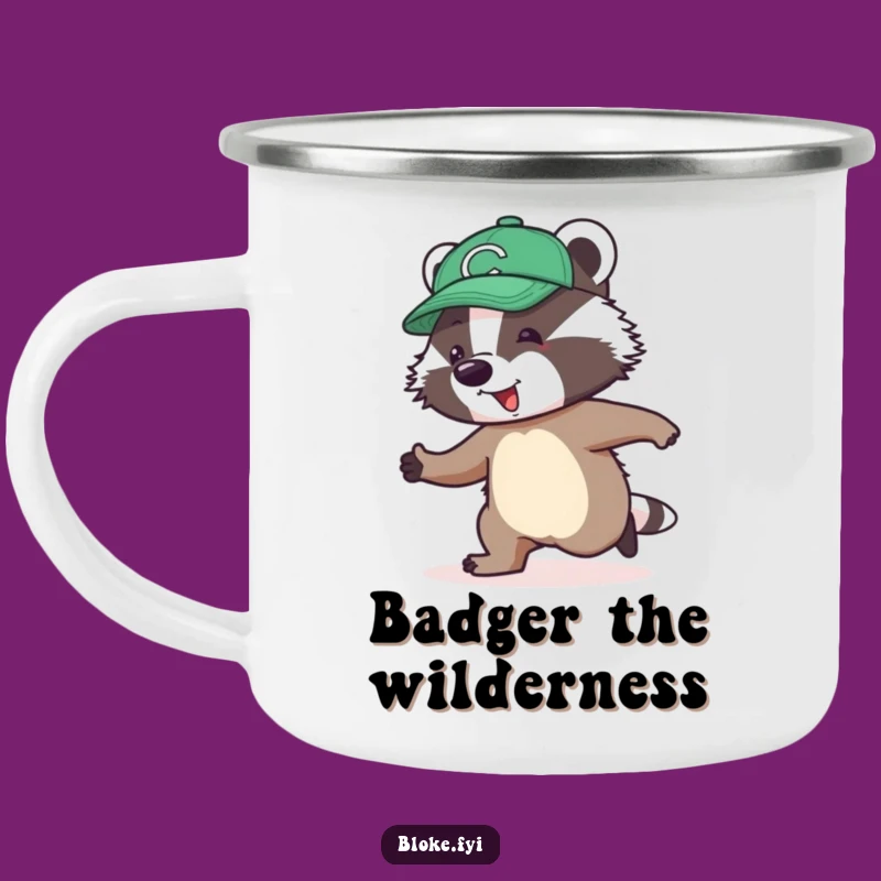Funny Badger Skipping Camping Mug: Jolly Adventure, Awkward Fun, Outdoor Gift!