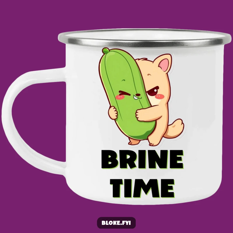 Funny Bloke Pickle Enamel Mug - Sly Wink Camp Cup, Quirky Funny Gift