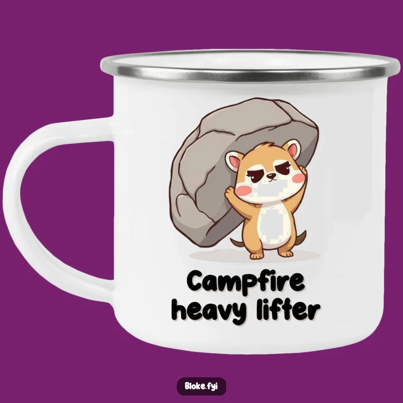 Funny Boulder Lift Camping Mug - Durable Funny Gift for Campers