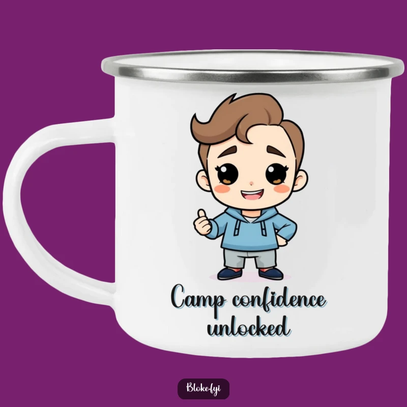 Funny Confident Guy Camping Mug - Cheeky Pose Trailside Confidence