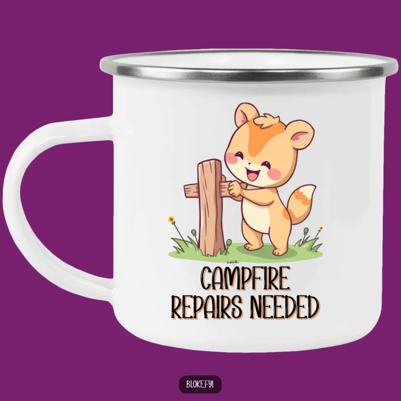 Funny Fixer Animal Camping Mug: Happy DIY Companion for Humorous Adventures