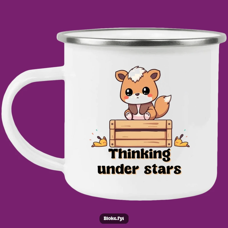 Funny Thoughtful Animal Camping Mug - Enamel Cup for Ponderers, Great Funny Gift