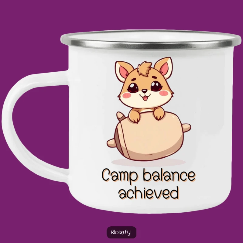 Funny Wobbly Balance Animal Camping Mug: Adventure with Determined Spirit