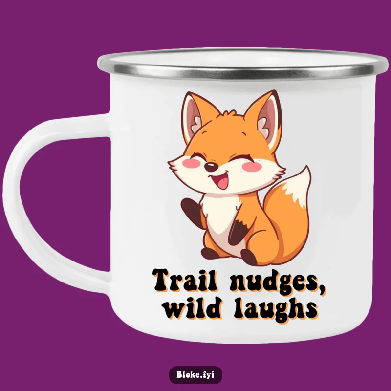 Funny Fox Camping Mug: Adventure with Laughs, Playful Nudge, Outdoor Gift