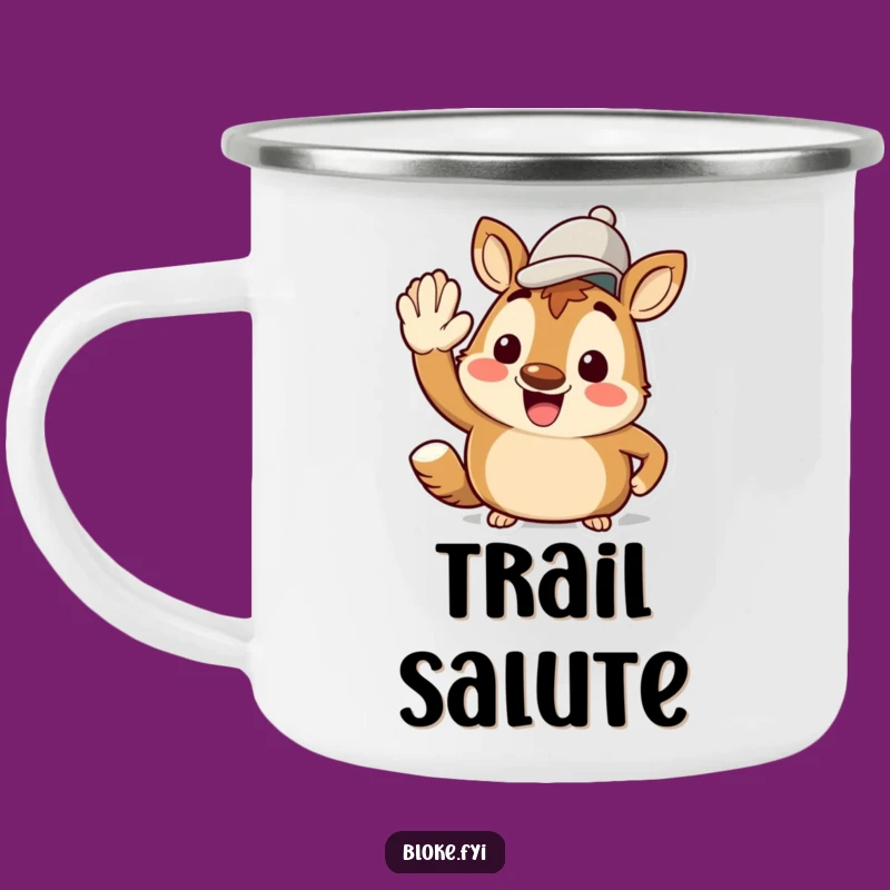 Funny Bloke Animal Salute Camping Mug - Jaunty Greetings by the Campfire