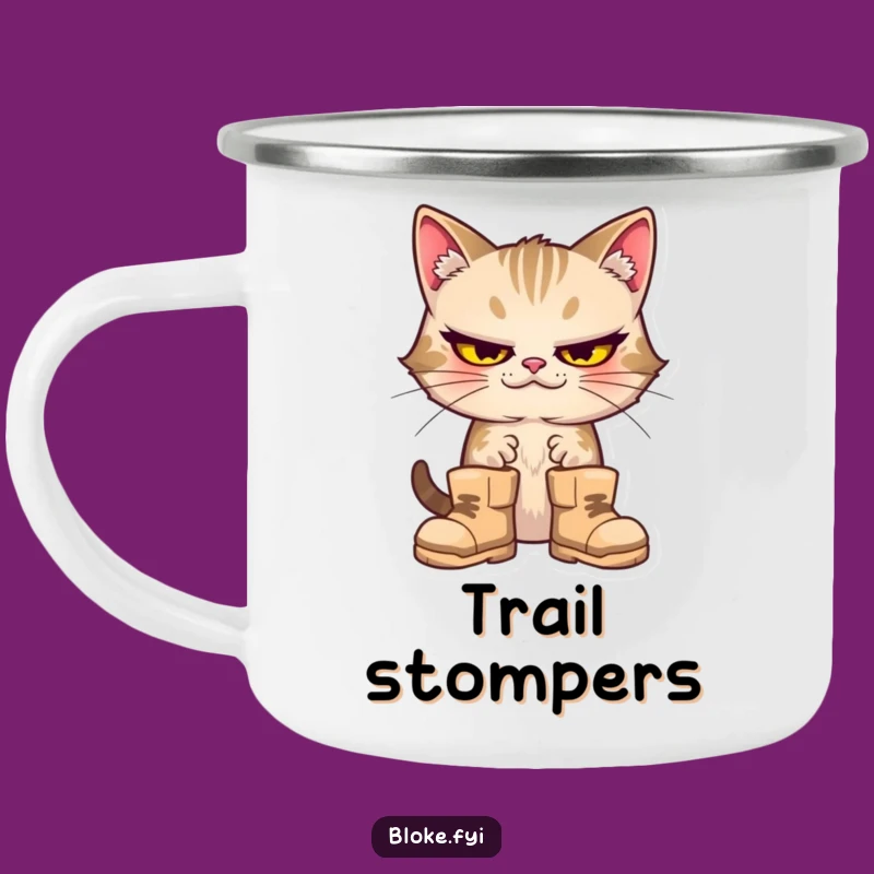Funny Cat Boots Camping Mug: Adventure Awaits! A Perfect Funny Gift for Campers.