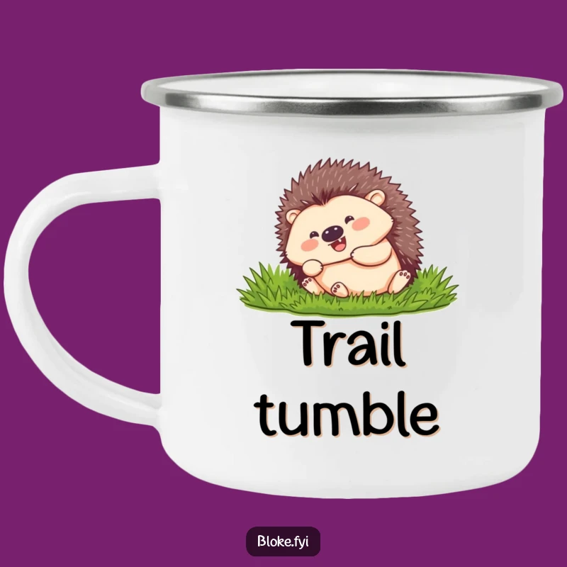 Funny Hedgehog Rolling Camping Mug: Adventure & Joy! A Perfect Funny Gift.