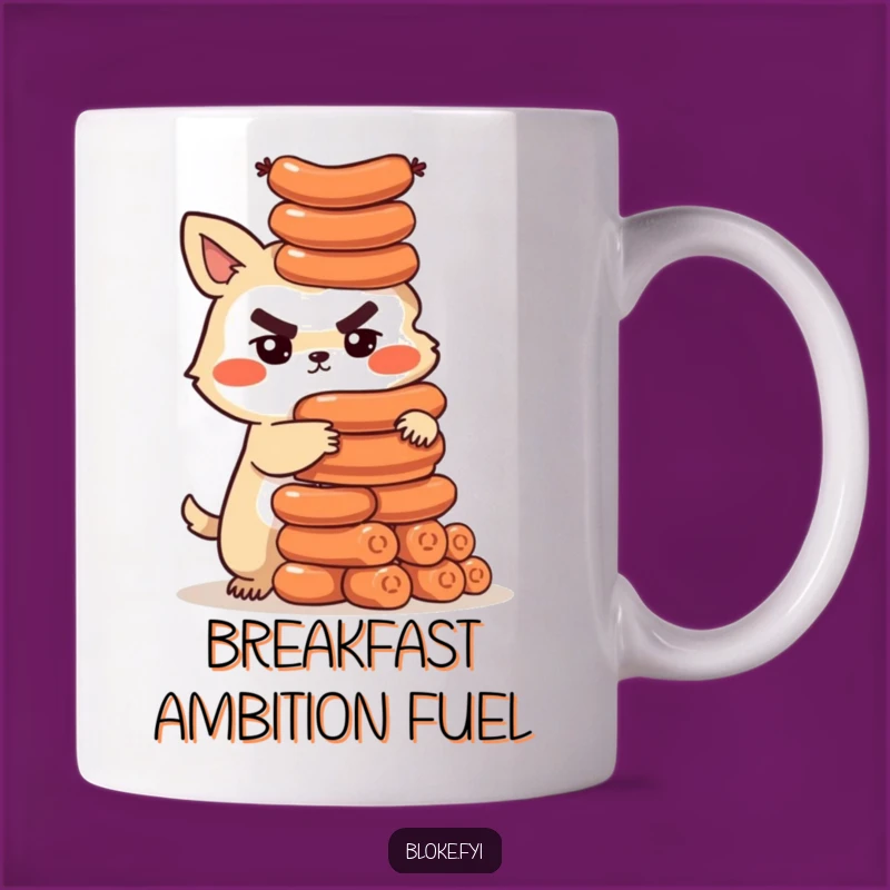 Funny Sausage Tower Bloke Animal Mug - Hilarious Foodie Gift