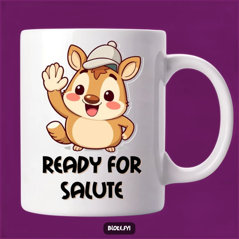 Funny Bloke Animal Salute Mug - Cheerful Gift for Hat Lovers