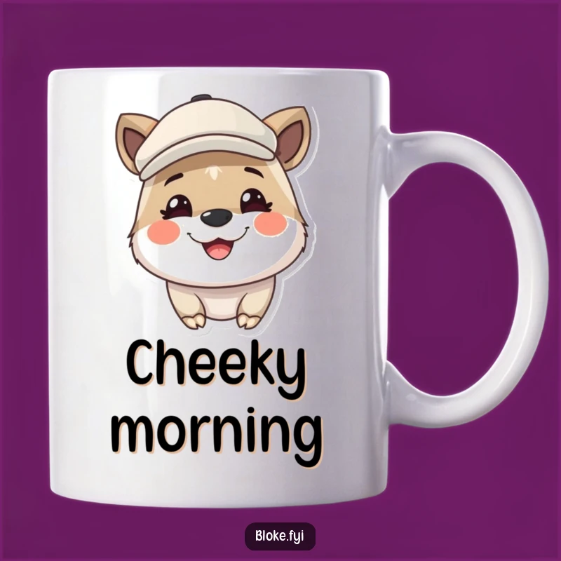 Funny Cute Animal Flat Cap Mug - Hilarious Cheeky Gift for Friends