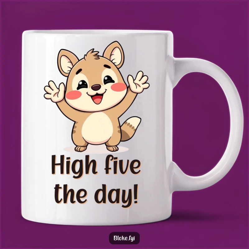 Funny High-Five Animal Mug - Enthusiastic Funny Gift for Celebrations