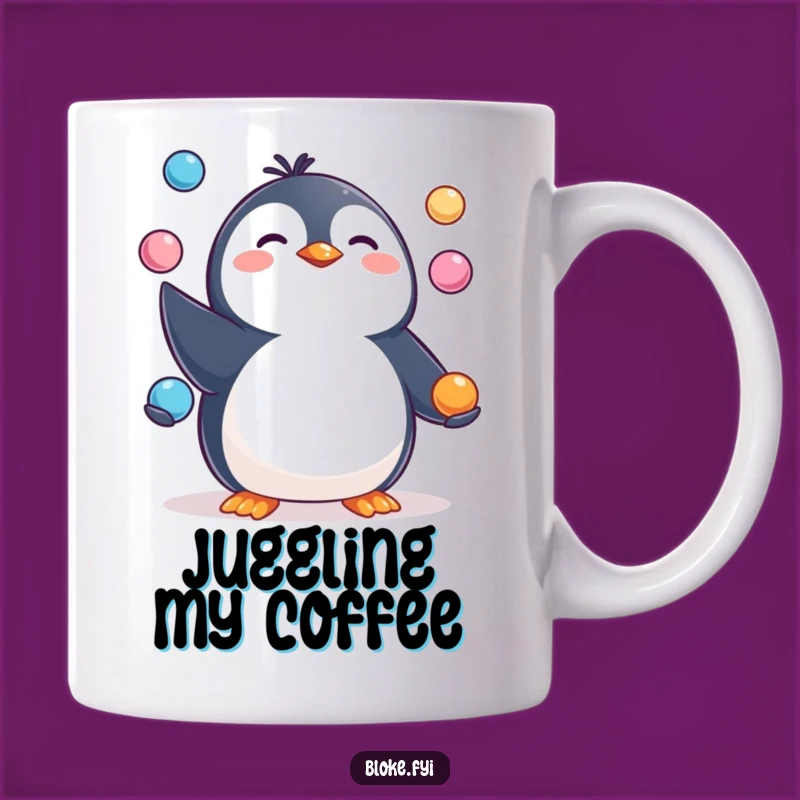 Funny Penguin Juggling Mug: Happy & Pudgy, Skillful Fun, Perfect Gift!