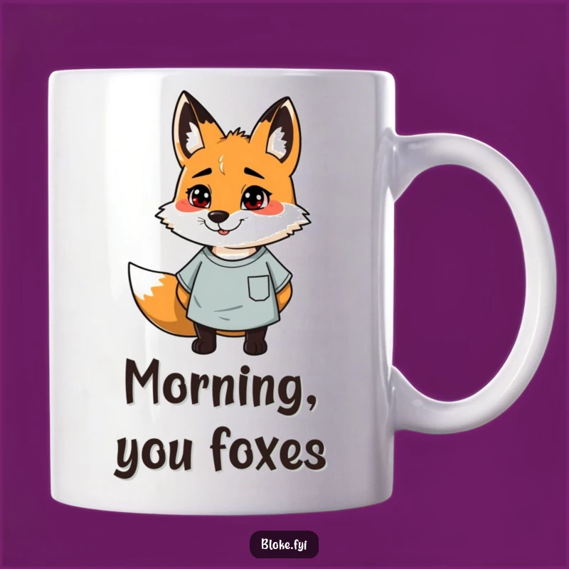 Funny Fox T-Shirt Mug: Cheerful Scruffy Fox Gift for Fox Lovers