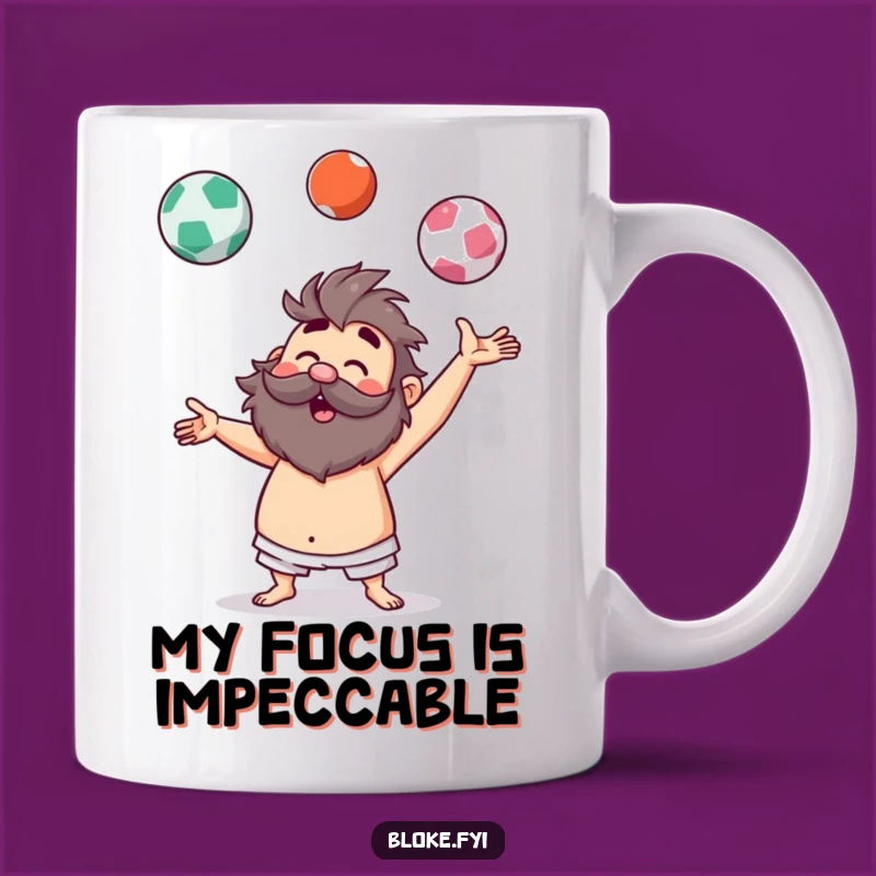 Funny Imaginative Juggler Mug - Hairy Bloke's Hilarious Balancing Act Gift