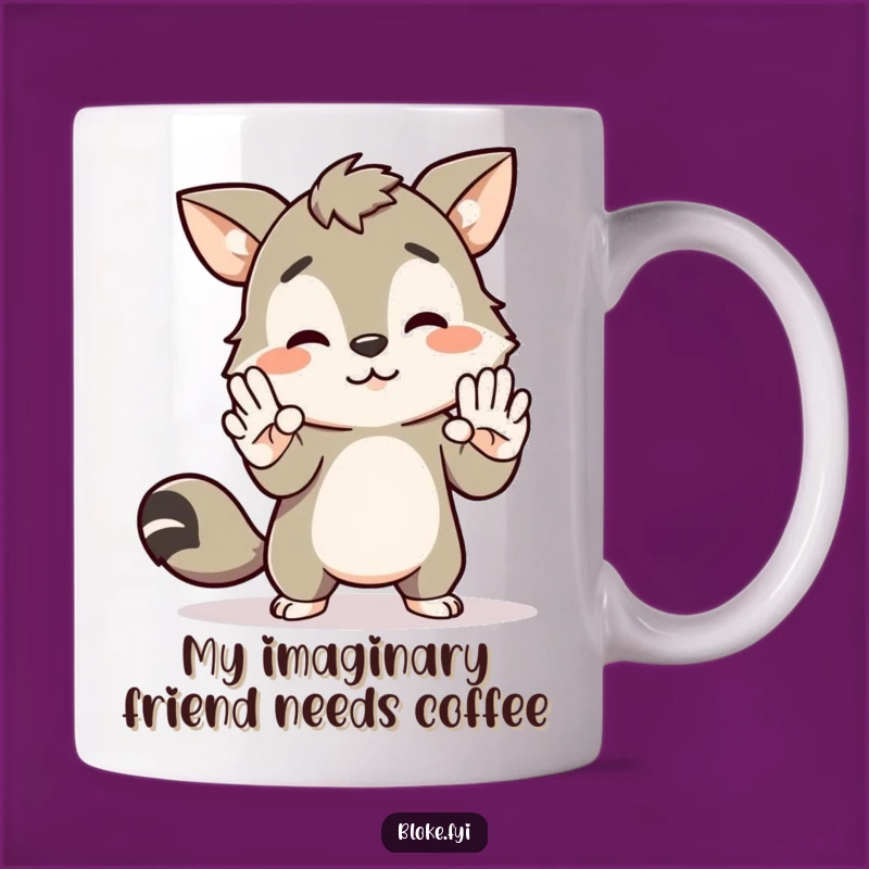 Awkward High-Five Bloke Animal Mug - Funny Socially Anxious Gift