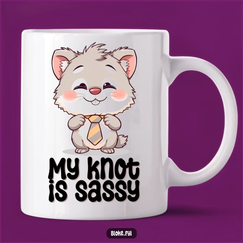 Funny Furry Creature Adjusting Tie Mug - Perfect Cheeky Gift for Professionals