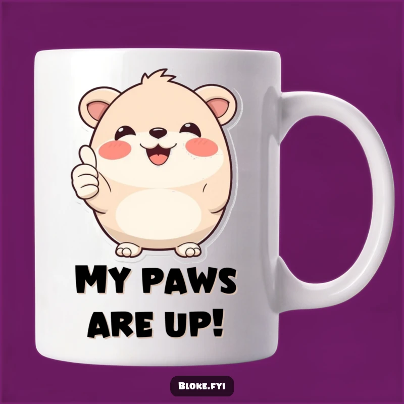 Funny Thumbs Up Animal Mug: Adorable Round Pal's Cheerful Gift