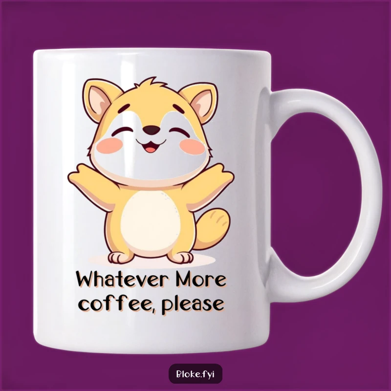 Funny Happy Shrugging Animal Mug: Embrace Chill Vibes with Cartoon Ease