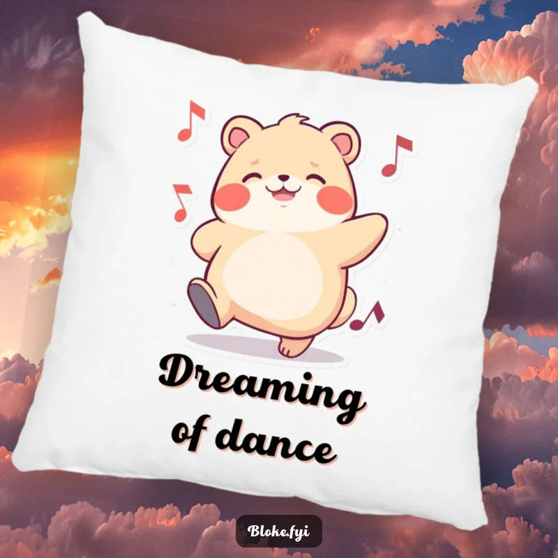 Funny pillow designed with a chubby animal character happily tapping its foot, adding a touch of musical joy to relaxation.