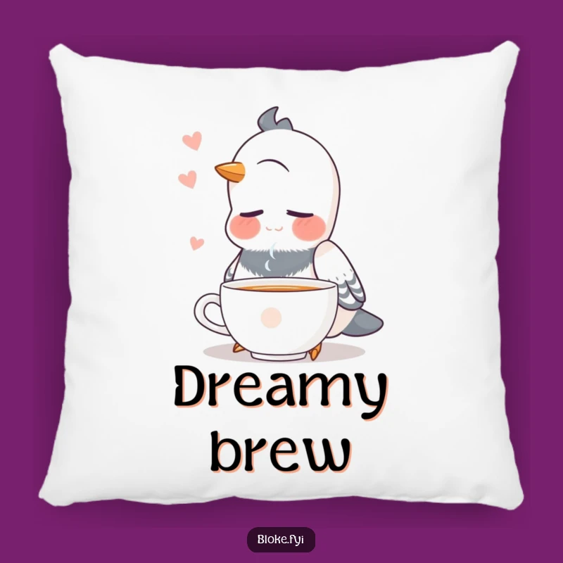 Funny Pigeon Tea Pillow: Comfort Meets Calm! A Comfy Funny Gift.