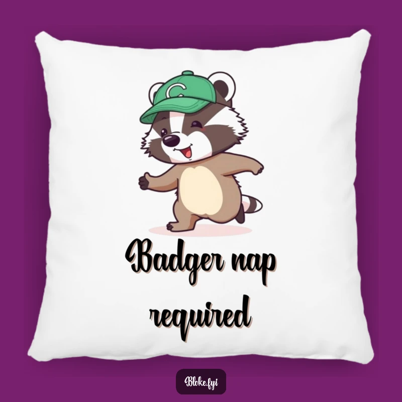 Funny Badger Skipping Pillow: Cozy Awkwardness, Jolly Charm, Accent Gift!
