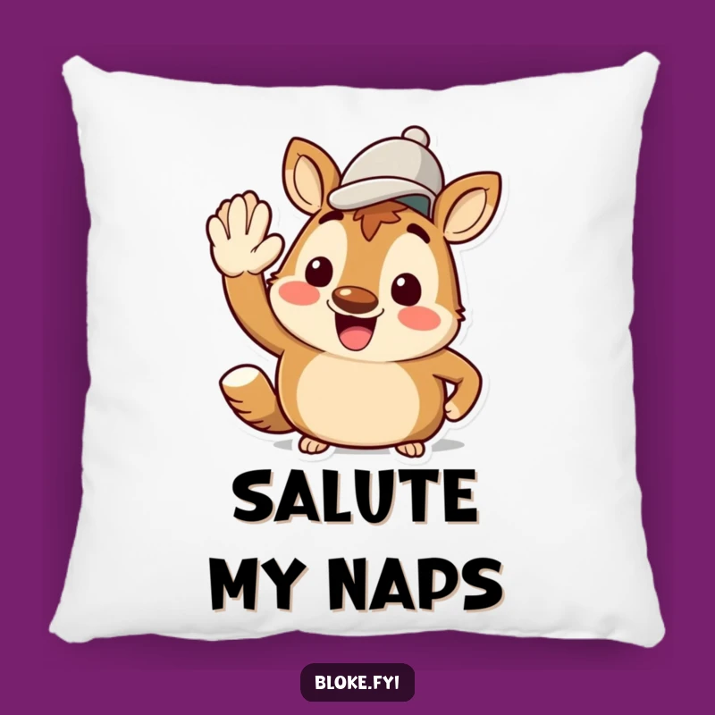 Funny Bloke Animal Salute Pillow - Cozy Cushion with a Jaunty Greeting