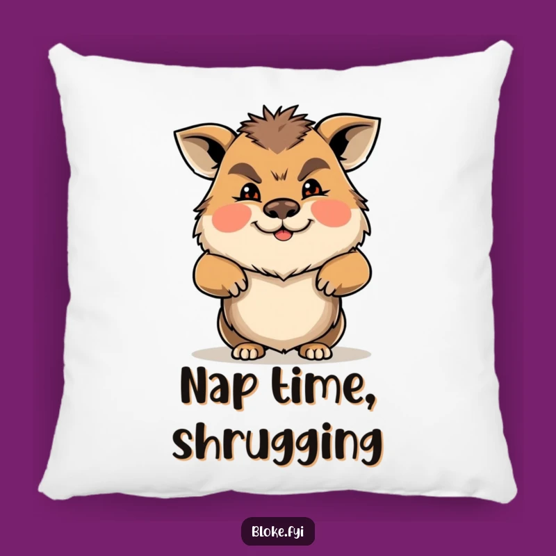 Funny Gruff Animal Shrug Pillow: Cozy Comfort with a Hint of Grump