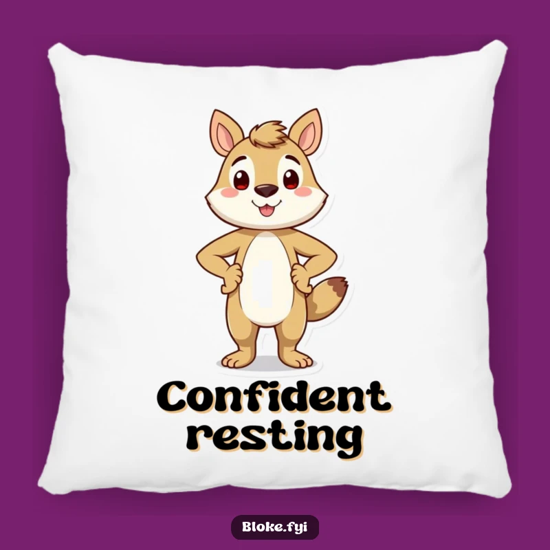 Funny Proud Animal Pillow - Cozy Confident Smiling Accent Pillow