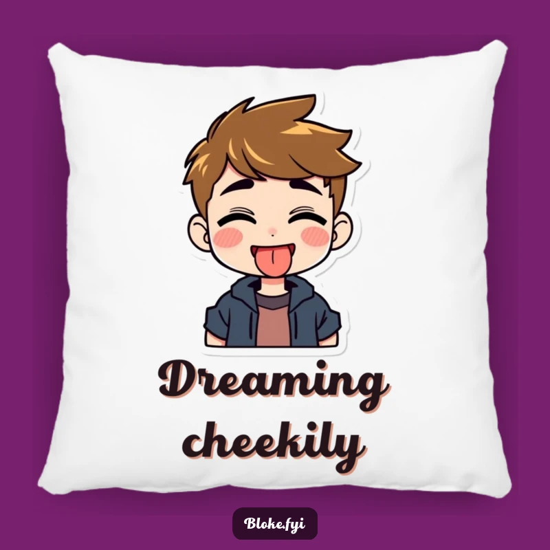Funny Tongue Out Pillow - Grinning Guy's Cozy Mischief Cushion