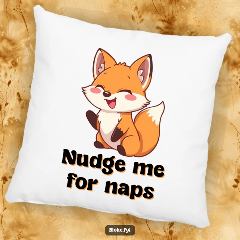 Funny Fox Pillow: A smiling fox with a hearty laugh playfully nudges, offering a humorous and cozy decorative accent.