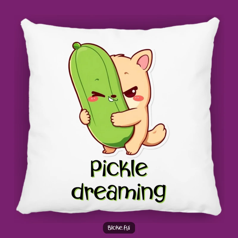 Funny Bloke Pickle Accent Pillow - Sly Wink Cushion, Cozy Funny Gift