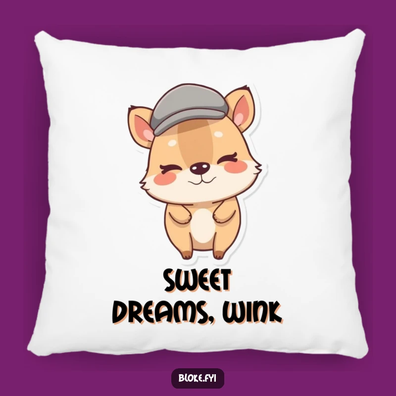 Funny Stout Animal Flat Cap Wink Pillow: Cozy Comfort with a Wink