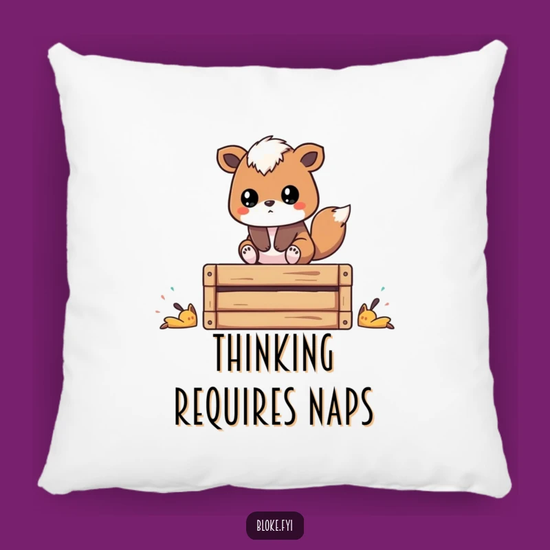 Funny Thoughtful Animal Pillow - Cozy Cushion for Ponderers, Perfect Funny Gift