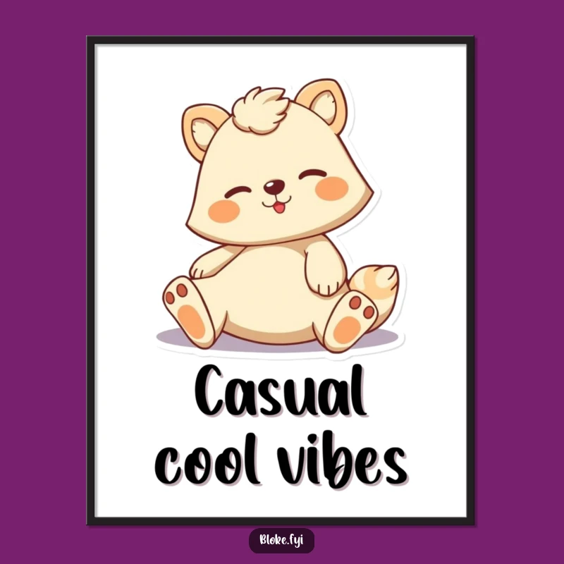 Funny Casual Animal Digital Art - Printable for Relaxed Spaces, Unique Funny Gift