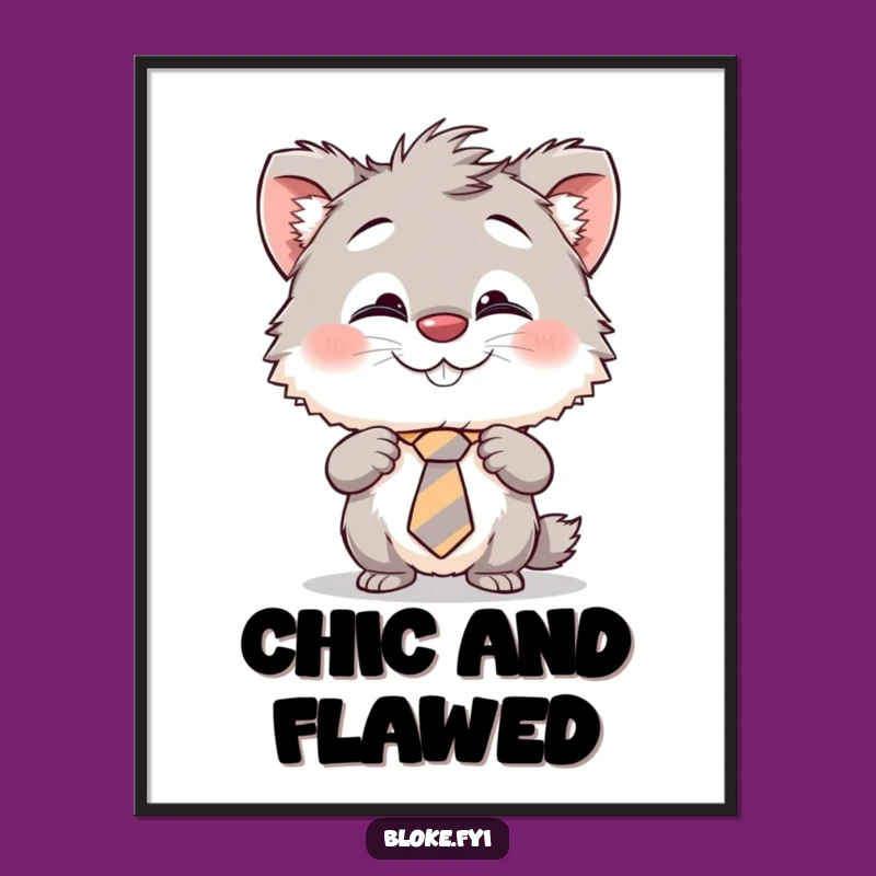 Funny Furry Creature Print - Cheeky Grin Art, Perfect Instant Funny Gift