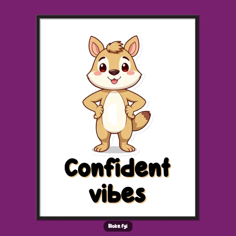 Funny Proud Animal Digital Art - Smiling Character Confidence Print