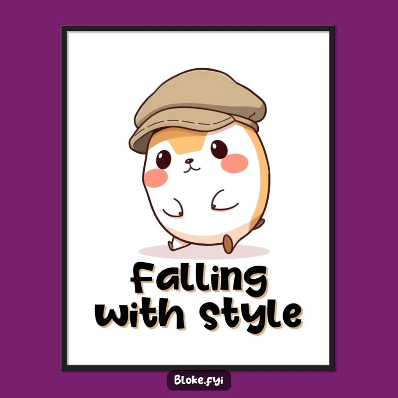 Funny Tripping Animal Digital Print: Goofy Character Art for Walls