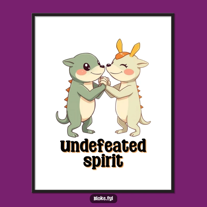Funny Arm Wrestle Creature Digital Print: Instant Playful Decor