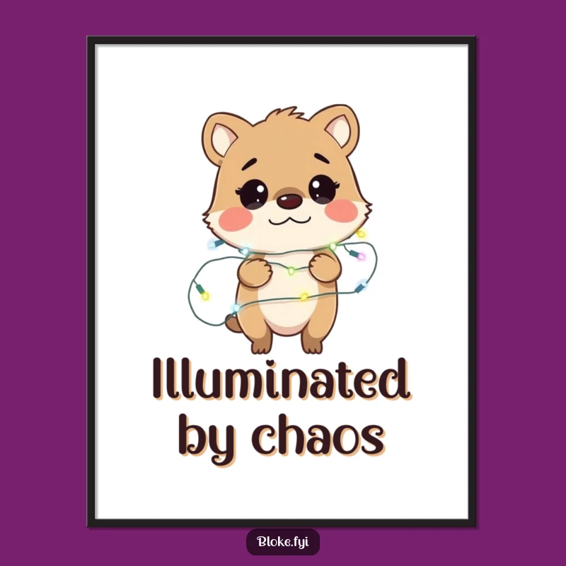 Funny Bewildered Animal Fairy Lights Digital Art - Instant Humorous Decor